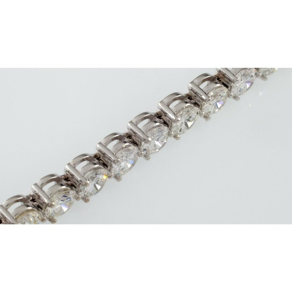 18k White Gold Round Diamond Tennis Bracelet TDW = 14.51 ct 6.75" - Picture 5 of 9